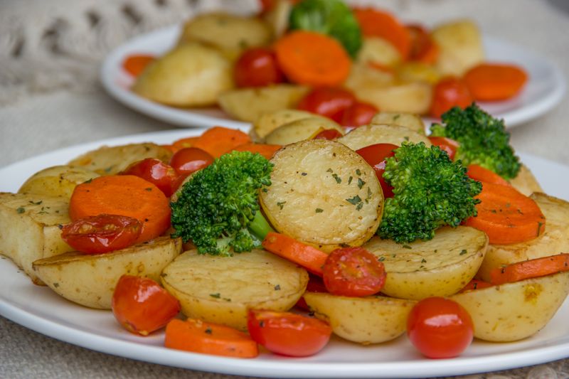 Garden Harvest vegetarian pizza with roasted seasonal vegetables