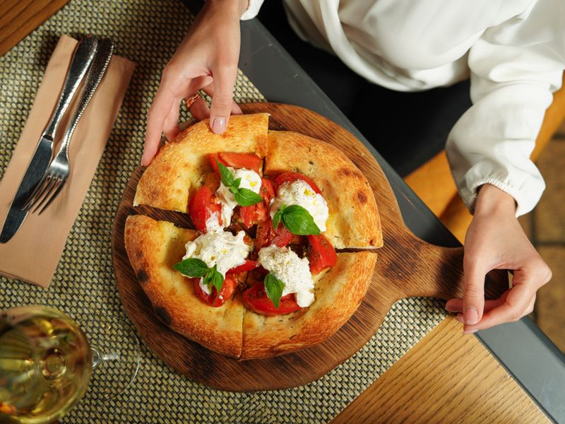 Pizza factory Instagram post — coffee and food