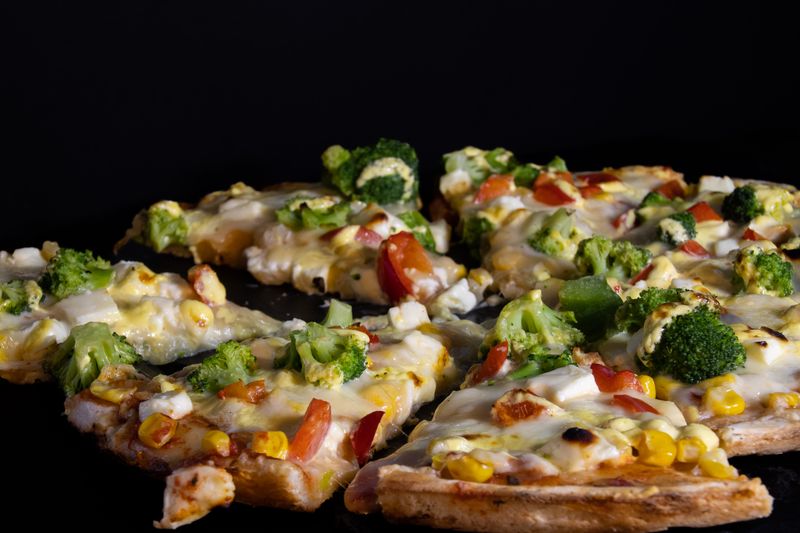 Gourmet truffle mushroom pizza with wild mushrooms and black truffle oil